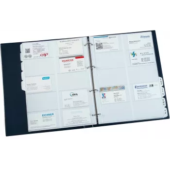 Eichner Portefeuille pour cartes de visite DIN A4 bleu, 1 pièce