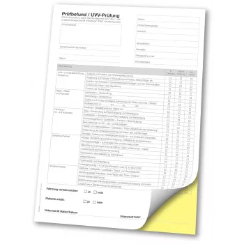 Carnet de formulaires de constat de contrôle Eichner, 1 bloc