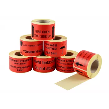 Eichner 250 autocollants d'avertissement rouges « Ne pas empiler ! » 100 x 50 mm