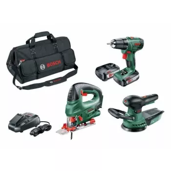 Ensemble d'outils sans fil BOSCH PSR 1800 Li-2 + PST 18 Li + AdvancedOrbit 18 18 V, 2 batteries (06039A310W)