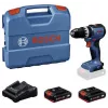 Perceuse-visseuse à percussion sans fil BOSCH Professional GSB 18V-52 avec 2 batteries 2,0 Ah, L-Case