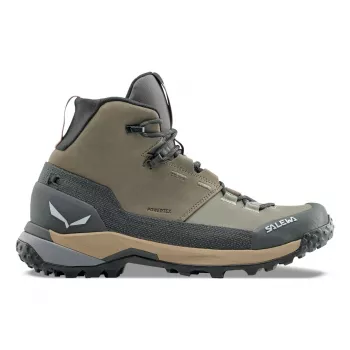 Chaussures de randonnée Salewa Puez Leather Mid PTX pour femme - Bungee Cord/Onyx - UK 6 (EU 39)