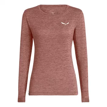 T-shirt à manches longues Puez Melange Dry L/S Tee Salewa femme - Desert Pink Melange, taille M