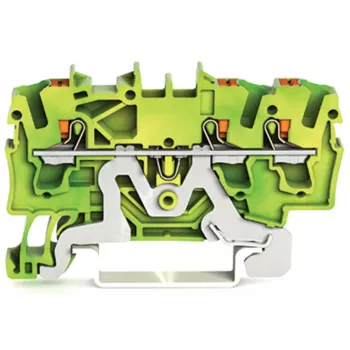 WAGO 2202-1307 3-Conductor Ground Terminal Block with Push-Button, 2.5 mm²