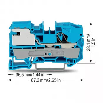 WAGO borne de sectionnement neutre 10 mm² 1 conducteur bleu