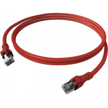 Câble patch EasyLan saCon DualBoot S/FTP rouge 1,0m Cat.6A