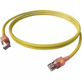 Câble patch LED EasyLan DualBoot RJ45 S/FTP Cat.6A (classe EA) avec connecteur saCon - LSOH - jaune