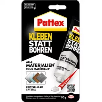 Pattex colle universelle au lieu de percer Crystal Clear PKBC1 90 g