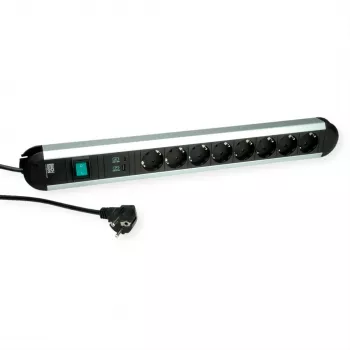 Bachmann PRIMO Multiprise 1,75 m noir/argent 8 prises Schuko Type F intérieur