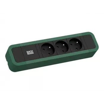 Bachmann PRIMO 2 3xUTE 2,0m 350.224 CEE 7/7 RAL 6028 vert pin multiprise