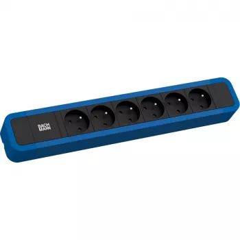 Bachmann PRIMO 2 multiprise 6x prise type E 2,0m fiche CEE 7/7 bleu gentiane