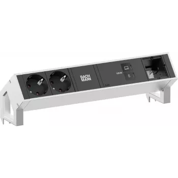 Bachmann DESK2 module d'alimentation de bureau 2x CEE7/3 1x USB-C 100W 1x CM 0,2m inox