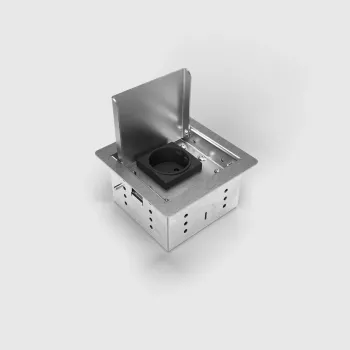 Boîte de sol BEP24 3301E-1-1 - acier inoxydable, 1x Schuko (Type F), IP20, montage encastré