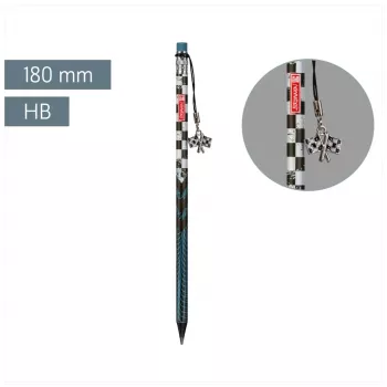 Crayon graphite Brunnen Fast Wheels HB bleu avec gomme 1 pièce