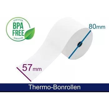 Rouleau de papier thermique ARTDEV - 57 80 12 B/D max./K blanc 78 m 55 g