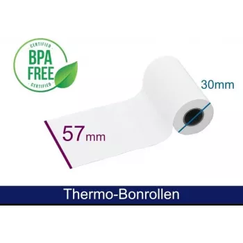 Rouleau thermique ARTDEV - 57x30x12 mm B/D max./K avec texte de prélèvement blanc 9 m