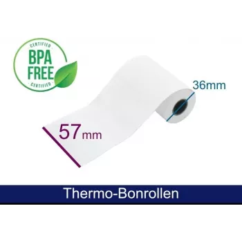 Rouleau thermique ARTDEV - 57x36x12 B/D max./K avec texte de prélèvement Blanc 12m