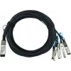 Câble de dérivation direct attach passif BlueLAN 100GBASE-CR4 QSFP28 vers 4x25GBASE-CR SFP28 BlueOptics compatible Broadcom QSFP28-4SFP28-DAC-1M, 1 mètre, AWG26