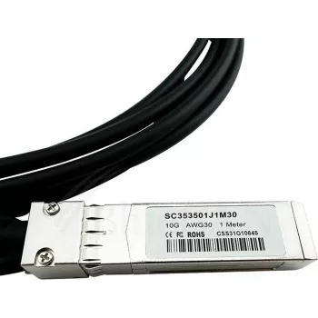 Câble à attache directe passif BlueLAN compatible Lenovo A3RG 10GBASE-CR SFP+ vers SFP+, 0,5 mètre, AWG30 (A3RG-BL)