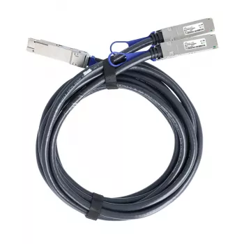 Câble direct attach passif (DAC) breakout BlueOptics compatible MCP7H50-H01AR30 - 200G vers 2x100G twinaxial cuivre, QSFP-DD vers 2xQSFP28, 3 m
