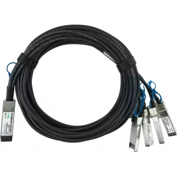 Câble Direct Attach Breakout (DAC) BlueLAN QSFP28 passif 100 Gigabit vers 4x25 Gigabit cuivre twinaxial QSFP28 vers 4xSFP28 0,5 m compatible BlueOptics MikroTik XQ+BC0002-XS+
