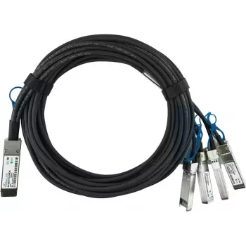 Câble breakout Direct Attach passif BlueOptics Dell 470-ABOR BlueLAN, 100GBASE-CR4 QSFP28 vers 4x25GBASE-CR SFP28, 1 m