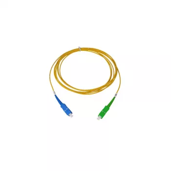 Câble de raccordement fibre optique simplex BlueOptics SC-UPC/SC-APC monomode OS2 9/125µm 50 m LSZH bleu/vert