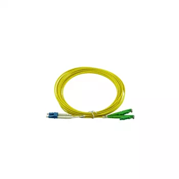 Câble de raccordement fibre optique duplex BlueOptics, LC-UPC vers E2000-APC, monomode, 3 m