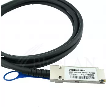 Câble cuivre d'attache direct BlueLAN SC282801L3M26 QSFP28, 100GBASE-CR4, InfiniBand EDR, 26AWG, 3 mètres, compatible Cisco QSFP-100G-CU3M (QSFP-100G-CU3M-BL)