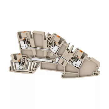 Weidmüller AITB 2.5 L-L Borne de raccordement d'installation, raccordement à vis, 4 connexions, 500 V, 24 A, 2,5 mm², beige foncé