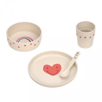 Ensemble de vaisselle enfant 5 pièces Lassig Happy Rascals Heart Lavender