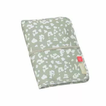 Trousse à langer Lässig Green Label, Leo, 18 x 2,5 x 25,5 cm, avec tapis à langer déperlant, polyester recyclé, Light Khaki