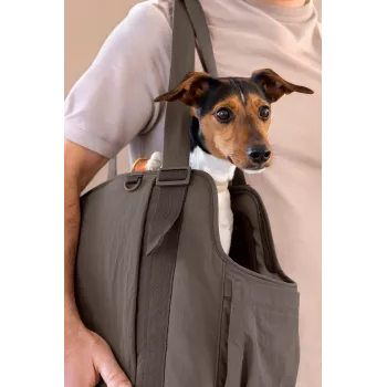 PALOPA Weda Crinkled Chocolate Sac de transport pour chiens jusqu'à 10 kg