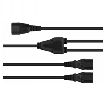 Kabelmeister Câble d'alimentation en Y C14 vers 2x C13, 0,3 m, noir