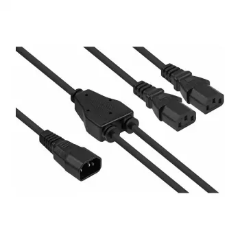 Kabelmeister Câble d'alimentation en Y C14 vers 2x C13, 2 m, noir