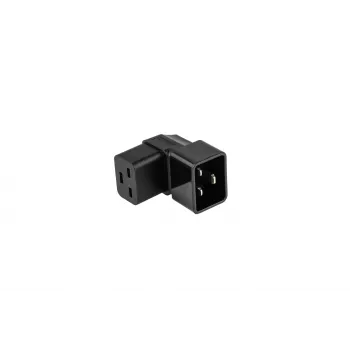 Kabelmeister Adaptateur d'alimentation C20 mâle vers C19 femelle coudé haut/bas - 16A 250V 4000W noir
