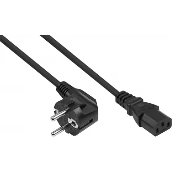 Kabelmeister Câble d'alimentation fiche Schuko coudée à 90° vers C13, noir, 1,8m