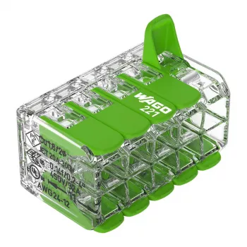 Connecteur 2 conducteurs WAGO 221-430 COMPACT, 0,2-4 mm², 15 pièces, Green Range