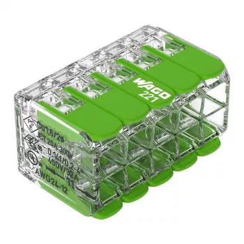 Connecteur 2 conducteurs WAGO 221-430 COMPACT, 0,2-4 mm², 15 pièces, Green Range