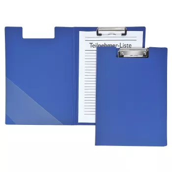 Chemise porte-documents FolderSys A4 bleu polypropylène PP mécanisme de serrage avec porte-stylo