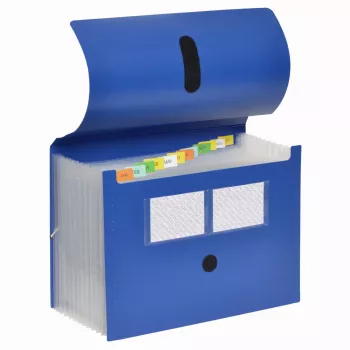 Chemise à soufflet FolderSys 12 compartiments bleue