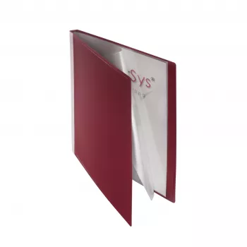 Porte-vues Foldersys bordeaux avec 20 pochettes