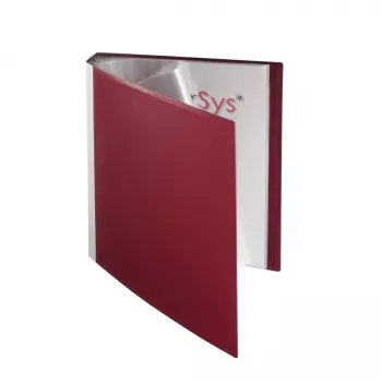 Porte-vues FolderSys A4 bordeaux avec 30 pochettes