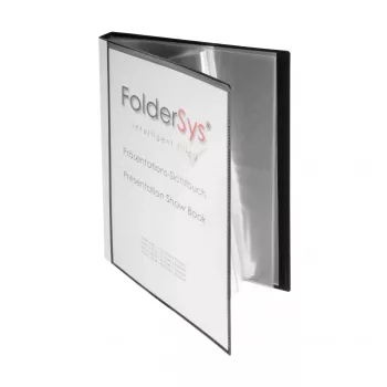 Porte-vues FolderSys A4 noir avec 30 pochettes