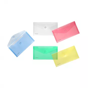 Pochette de classement FolderSys DIN long assorties transparentes pack de 10