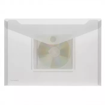 Pochettes transparentes FolderSys A4 paysage avec poche pour CD/boîtier de CD, transparentes, lot de 10