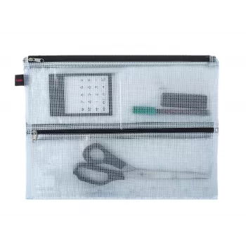 Pochette à documents à fermeture éclair FolderSys A4 transparente