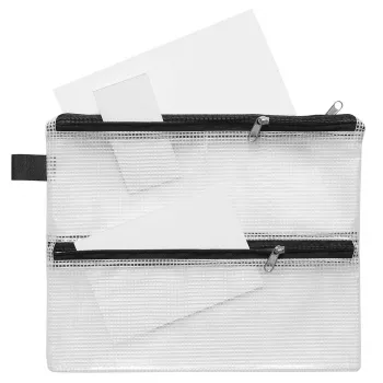 Pochette à fermeture éclair FolderSys A5 transparente lot de 10