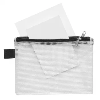 Pochette à fermeture éclair FolderSys A6 transparente en PVC