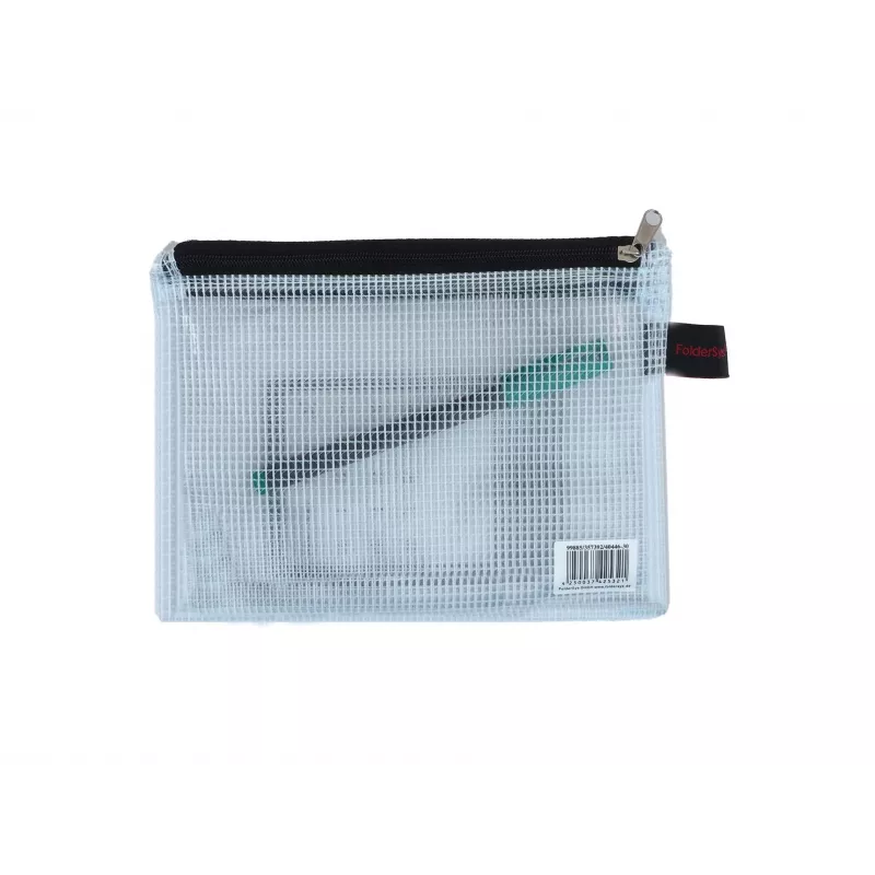 Pochette à fermeture éclair FolderSys A6 transparente en PVC